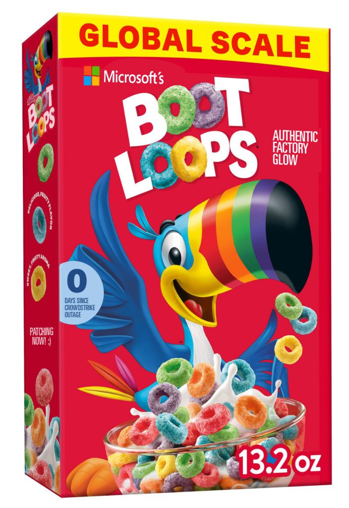 a box of Froot Loops made to look like Boot Loops