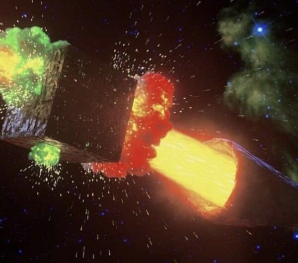 Star Trek -- The Doomsday Machine blasting a Borg Cube