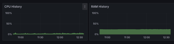 a CPU/RAM usage graph showing only ~10% CPU at most, usually sitting in the single digits, and about 30% RAM consistantly.